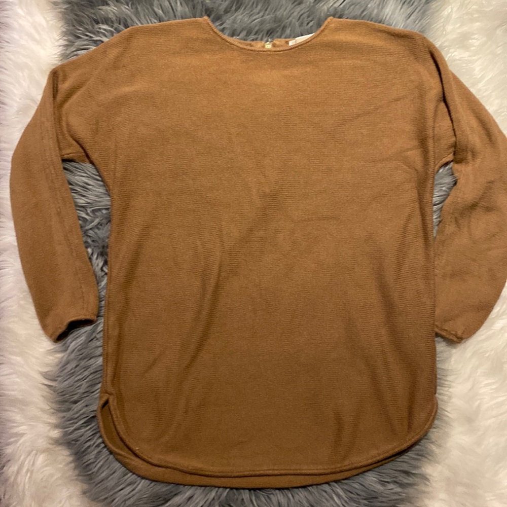 Michael Kors Womens oversized Knit sweater Dark Camel Size Small
